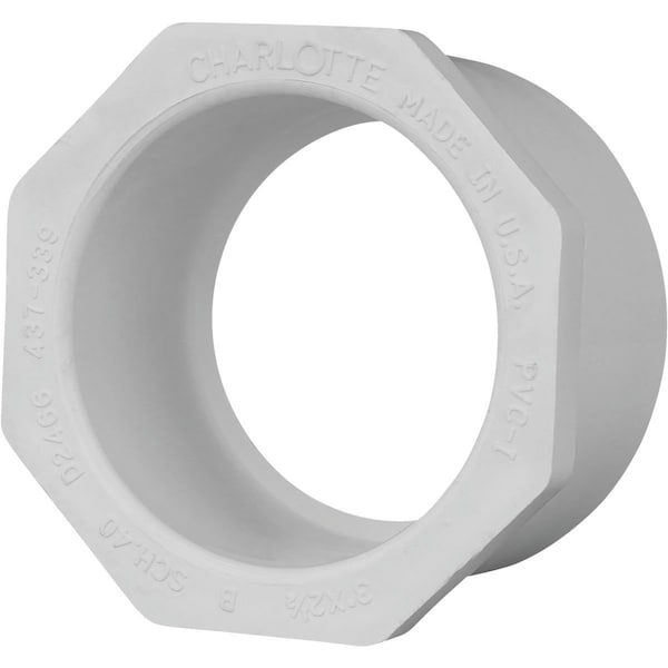 Charlotte Pipe And Foundry 3 In. SPG x 2-1/2 In. Slip Schedule 40 PVC Bushing PVC 02107 3800HA - main
